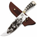Faca Picanheira Premium Lobo 10'' Polegadas , Aço Inox , Cabo Rabo de Tatu Sintético
