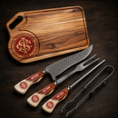 Kit Churrasco Internacional 5 Peças com Faca de 10 Polegadas